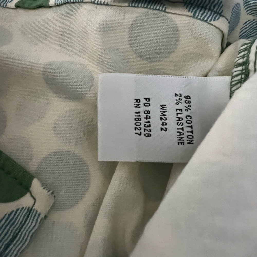NWT Women’s Boden Green and Lght Blue Polka Dot Cropped Stretch Pants Size  16R - Picture 8 of 8